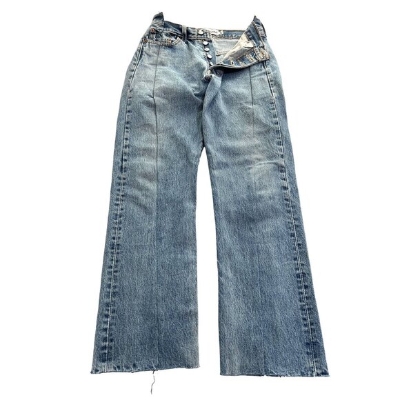 EB Denim x Levi's Upcycled OG Reinvented Straight Leg High Rise Jeans - Picture 1 of 8